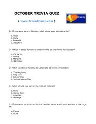 To Print This Quiz - Trivia Champ