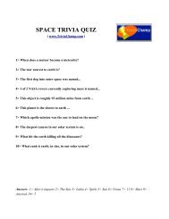 SPACE TRIVIA QUIZ - Trivia Champ