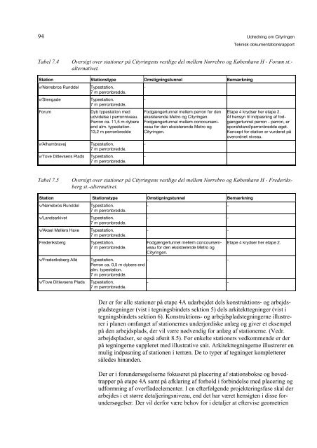 7 Stationerne 78 7.1 Generelt om stationerne 78 7.2 Oversigt over ...