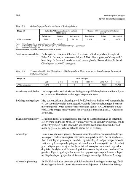 7 Stationerne 78 7.1 Generelt om stationerne 78 7.2 Oversigt over ...