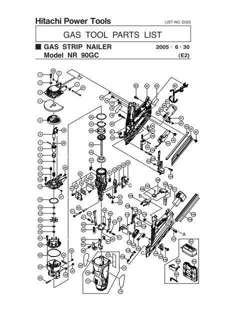 Hitachi - NR90GC - 1st Fix Cordless Nail Gun - Exsel Plant & Tool ...