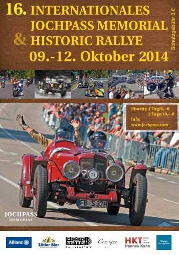 Programmheft 16. internat. Jochpass Memorial & Historic Rallye