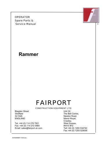 Fairport - TV6DX - Petrol Trench Rammer - Exsel Plant & Tool Hire Ltd