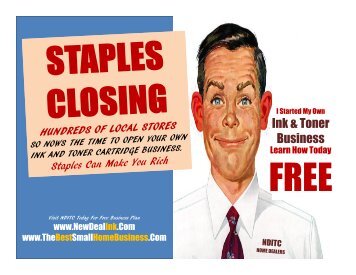 Millionaire Secrets by NDITC Staples Inc SPLS Inkjet Toner Staples is Closing Hundreds of Office Supply Stores NDITC