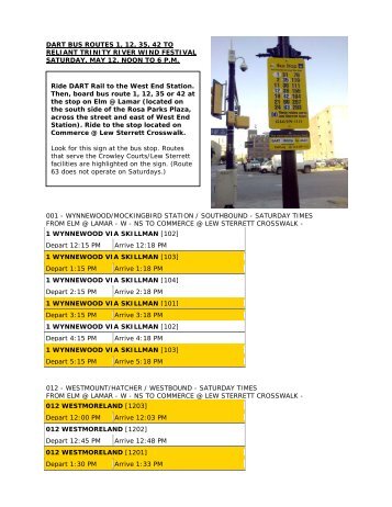 dart bus routes 1, 12, 35, 42 to - Trinity River Corridor Project