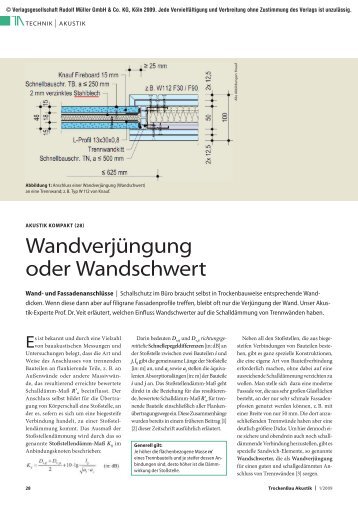 WandverjÃ¼ngung oder Wandschwert - TrockenBau Akustik