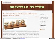 Buy Chiropractic Posters to Facilitate Extended Chiropractic Practice - Back Talk Systems