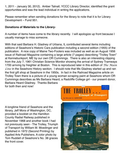 March 2011 Main Line vol3 No1 copy - the Seashore Trolley Museum