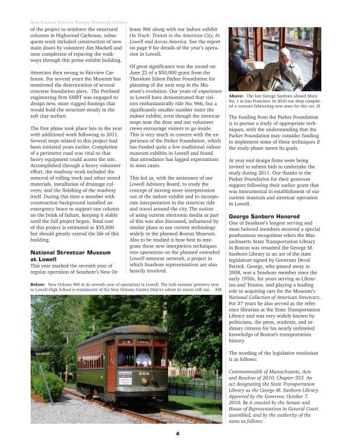 2010 Annual Report - the Seashore Trolley Museum