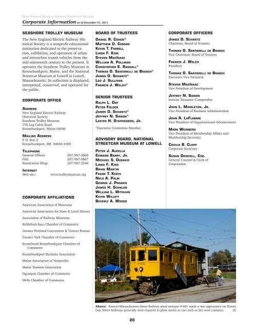 2011 Annual Report - the Seashore Trolley Museum