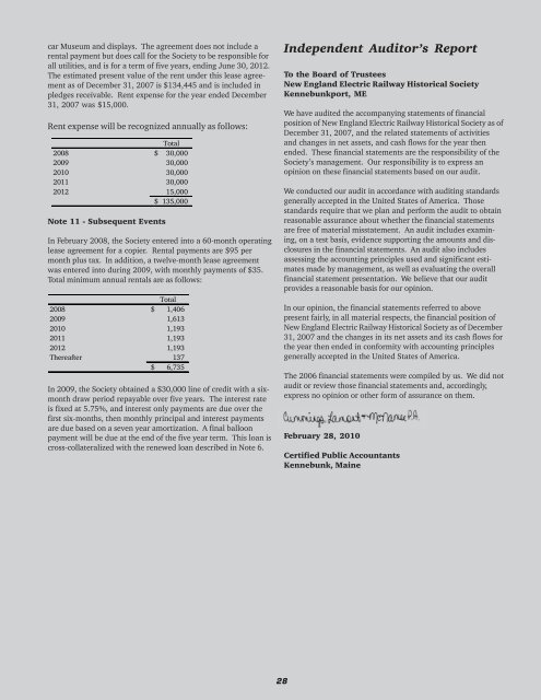 2007 Annual Report - the Seashore Trolley Museum