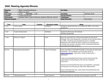 SEAC Meeting Agenda/Minutes - Austin ISD