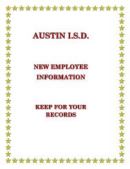 Important information for ALL new classified employees - Austin ISD