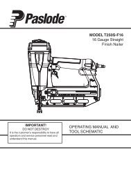 Paslode Finishing Owners manual here - C & T Rentals