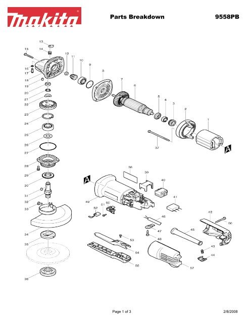 Parts Breakdown 9558PB