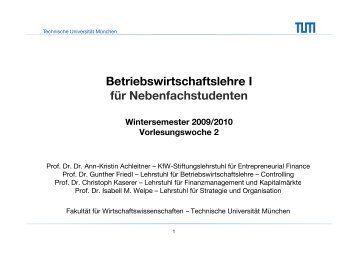 Typologie des Unternehmens - Lehrstuhl für Controlling