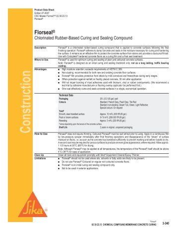 Sika Florseal Product Data Sheet - Brock White