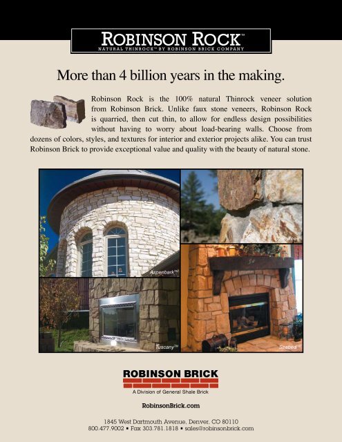 Robinson Rock Product Data Sheet - Brock White