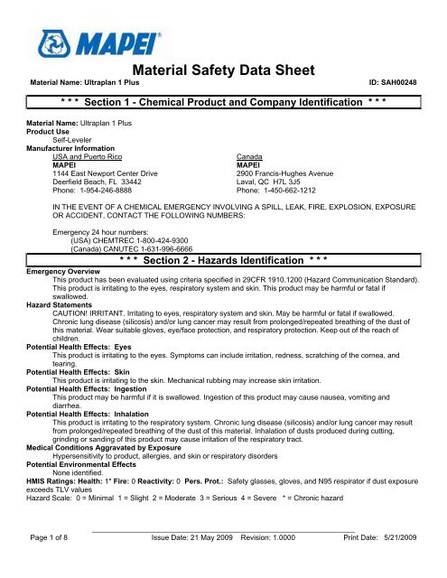 Ultraplan 1 Plus (English) - T and A Supply Company, Inc.