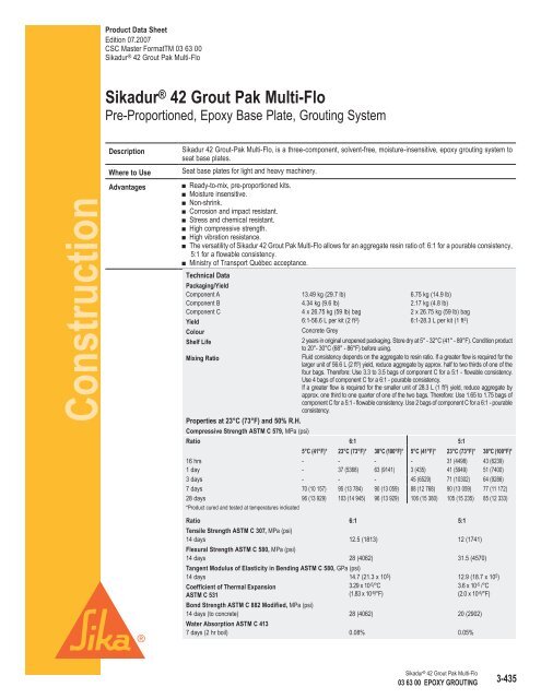 Sikadur 42 Multi Flow Product Data Sheet - Brock White