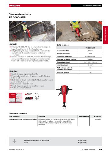 Ciocan demolator TE 3000-AVR - Hilti