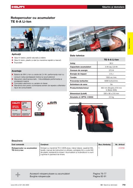 Rotopercutoare cu acumulator.pdf(1.5Mb) - Hilti