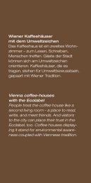Wiener Kaffeehäuser mit dem Umweltzeichen Das Kaffeehaus ist ...