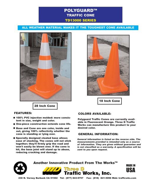 TD13000 Polyguard Traffic Cone