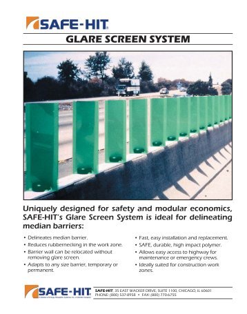 SafeHit Glare Screen System - MH Corbin, Inc.