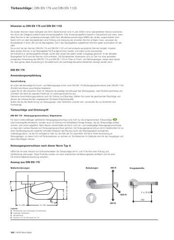 TÃ¼rbeschlÃ¤ge | DIN EN 179 und DIN EN 1125 - HEWI