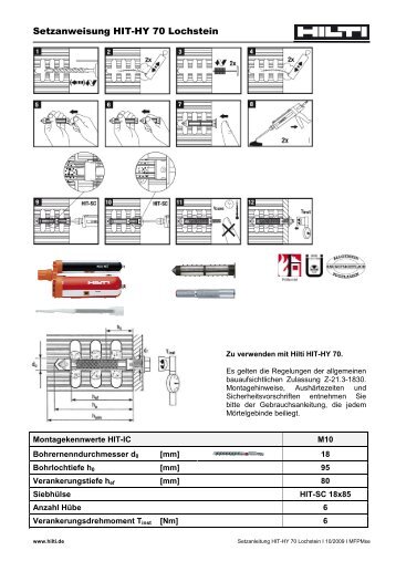 Setzanleitung HIT-HY 70 Lochstein 10_2009_deutsch - HEWI
