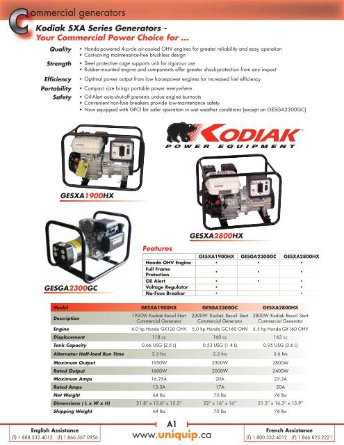 Www Uniquip Ca Ommercial Generators Able Equipment Rentals