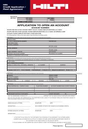 APPLICATION TO 0PEN AN ACCOUNT - Hilti