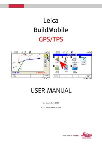 Leica BuildMobile GPS/TPS USER MANUAL