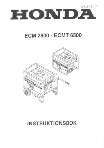 Page 1 ECM 2800 ECMT 6500 INSTRUKTIONSBOK Page 2 Page 3 ...