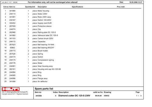 Spare Parts List Hilti | Reviewmotors.co