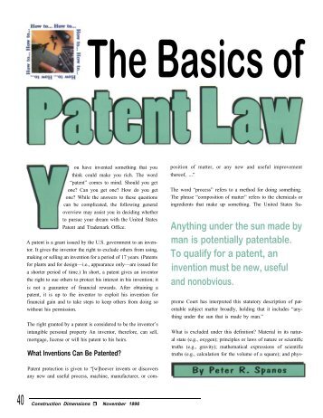 The Basics of Patent Law - AWCI