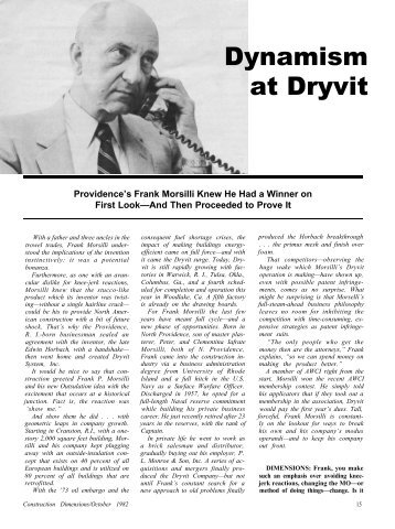 Dynamism at Dryvit -- Interview with Frank Morsilli - AWCI