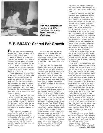 E. F. Brady: Geared For Growth - AWCI