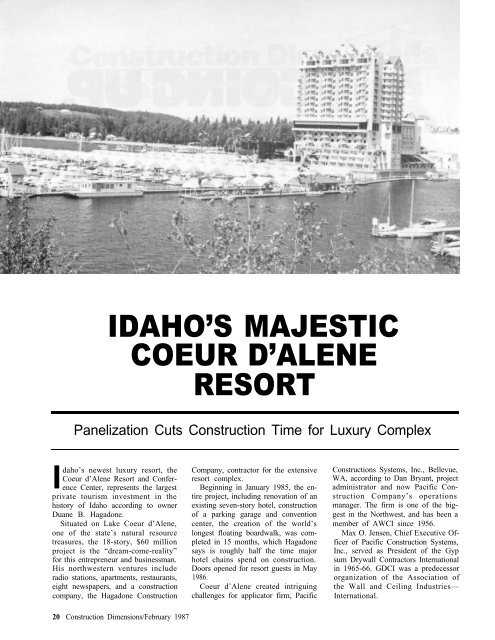 Idaho S Majestic Coeur D Alene Resort Awci