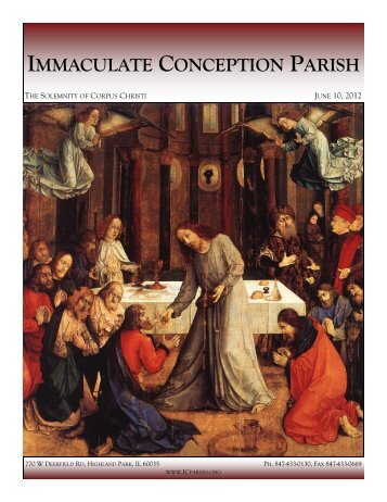 June 10, 2012: The Solemnity of Corpus Christi - Immaculate ...