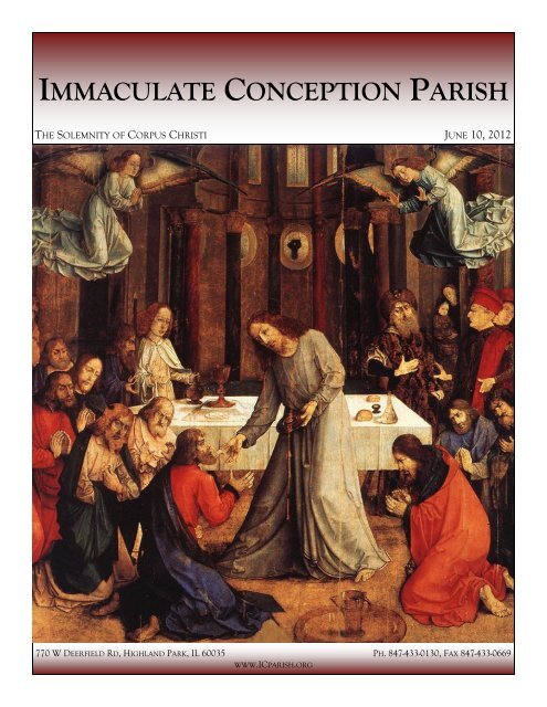 June 10, 2012: The Solemnity of Corpus Christi - Immaculate ...