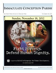 Sunday, November 18, 2012 - Immaculate Conception Parish