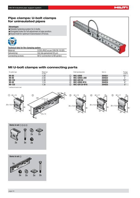 Hilti MI industrial pipe support system Technical ... - Motek