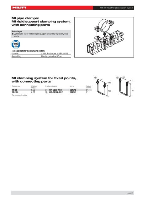 Hilti MI industrial pipe support system Technical ... - Motek