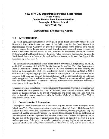 Geotechnical Engineering Report - New York City Department of ...