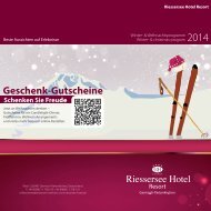 Winter- und Weihnachtsprogramm Riessersee Hotel Resort 2014/2015