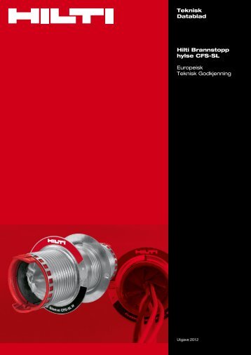 Teknisk Datablad Hilti Brannstopp hylse CFS-SL Europeisk ... - Motek