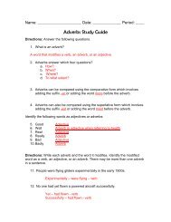 Adverb Study Guide Answer Key