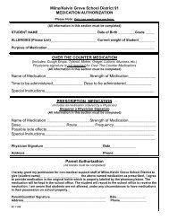 Medication Authorization Form - Milne-Kelvin Grove School District 91